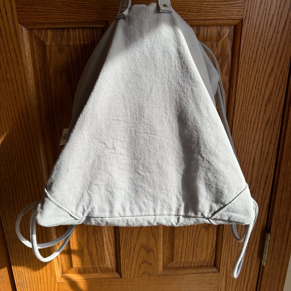 Cinch Drawstring Backpack~Gray Canvas~Mergebags - image 4